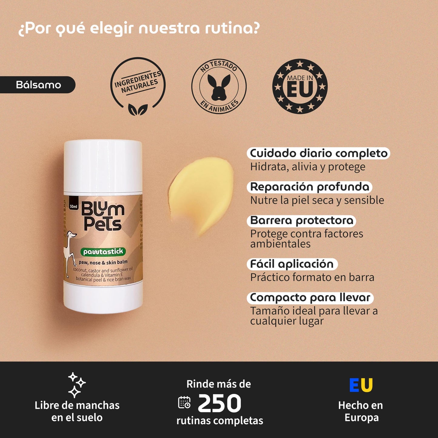 La Rutina de Patas - Kit Bálsamo Protector de Almohadillas para Perros en Barra, Toalla Microfibra y Estuche Regalo.